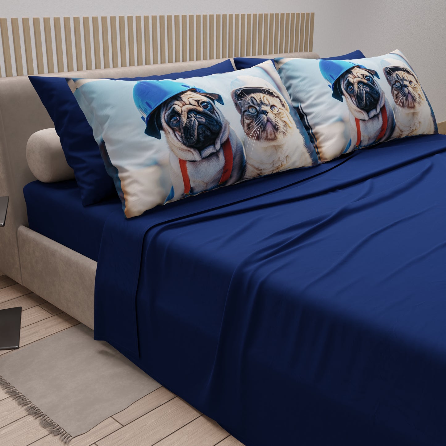 Lenzuola Animali in Cotone, Completo Letto con Federe in Stampa Digitale Dog 18