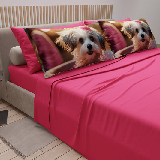 Lenzuola Animali in Cotone, Completo Letto con Federe in Stampa Digitale Dog 20