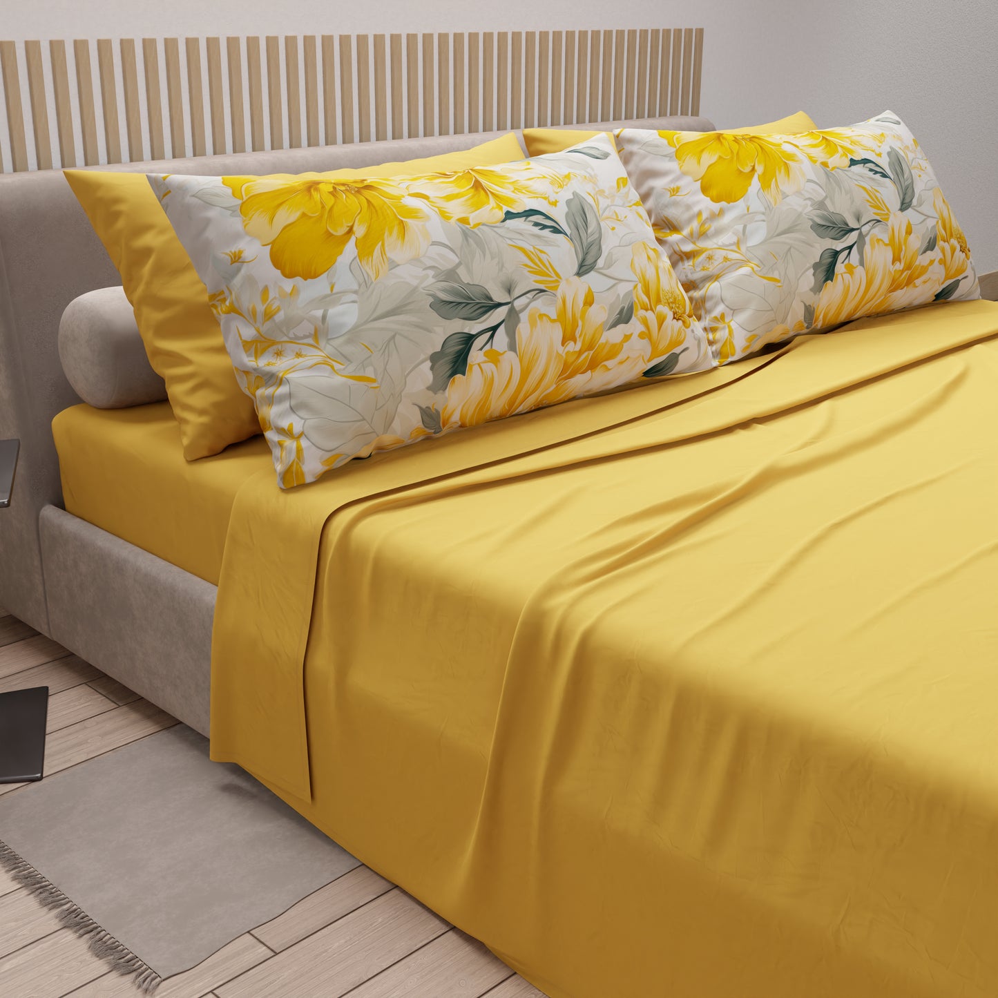 Lenzuola in Cotone, Completo Letto con Federe in Stampa Digitale Floreale 110