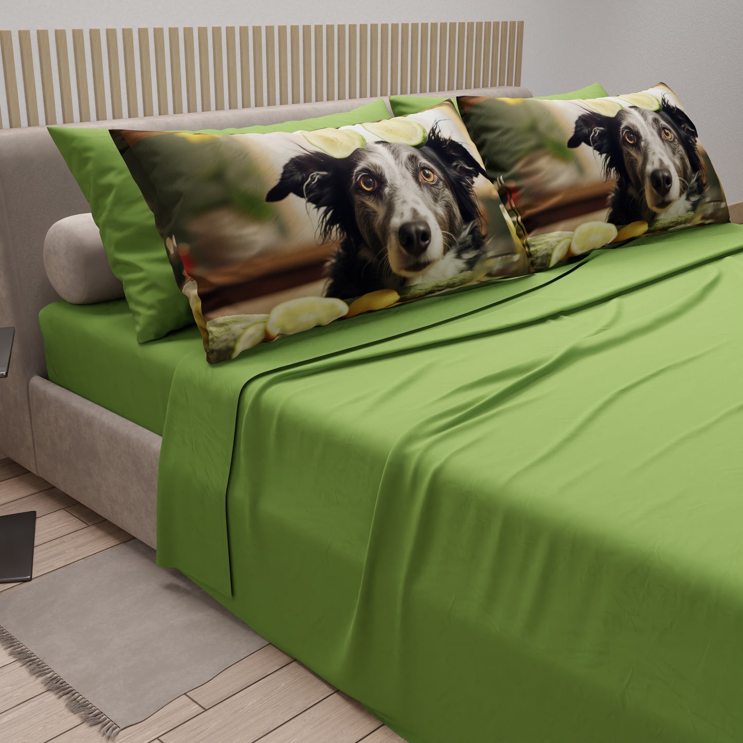 Lenzuola Animali in Cotone, Completo Letto con Federe in Stampa Digitale Dog 21