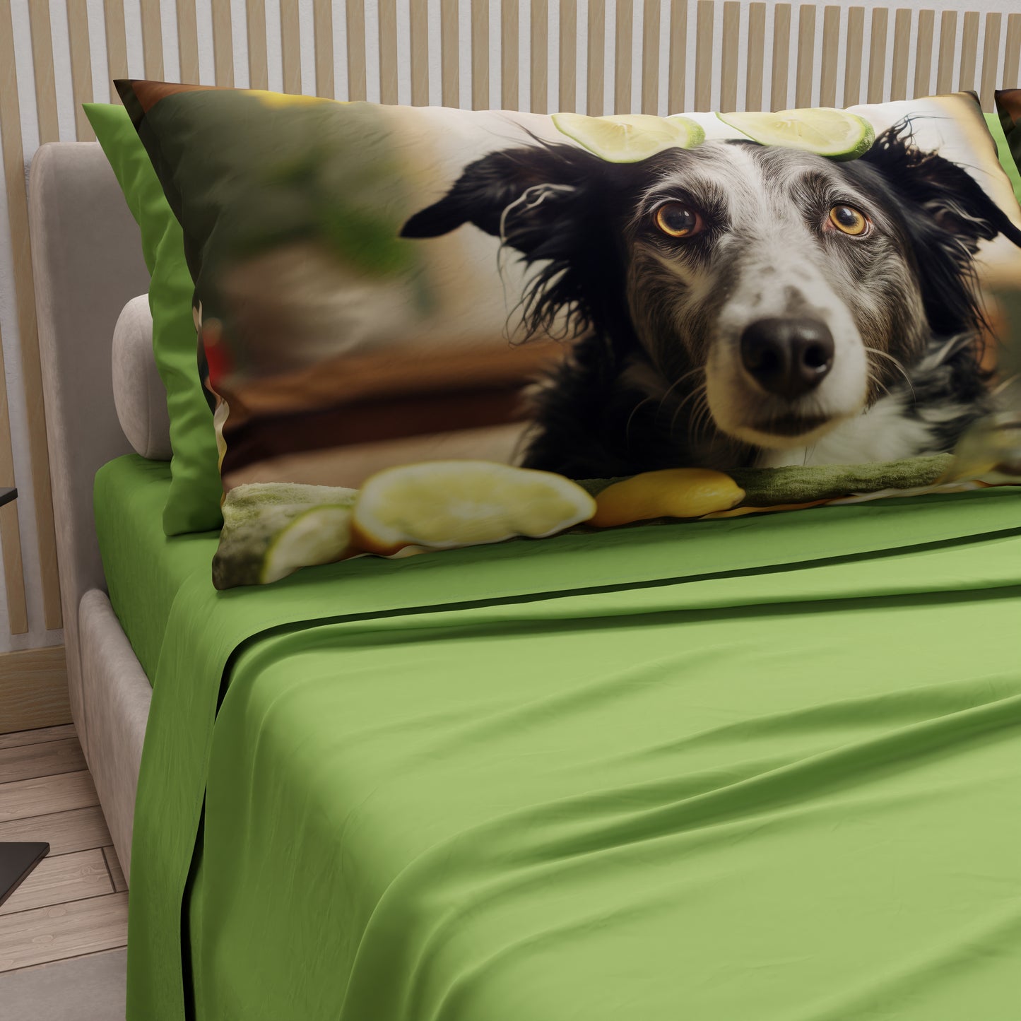 Lenzuola Animali in Cotone, Completo Letto con Federe in Stampa Digitale Dog 21