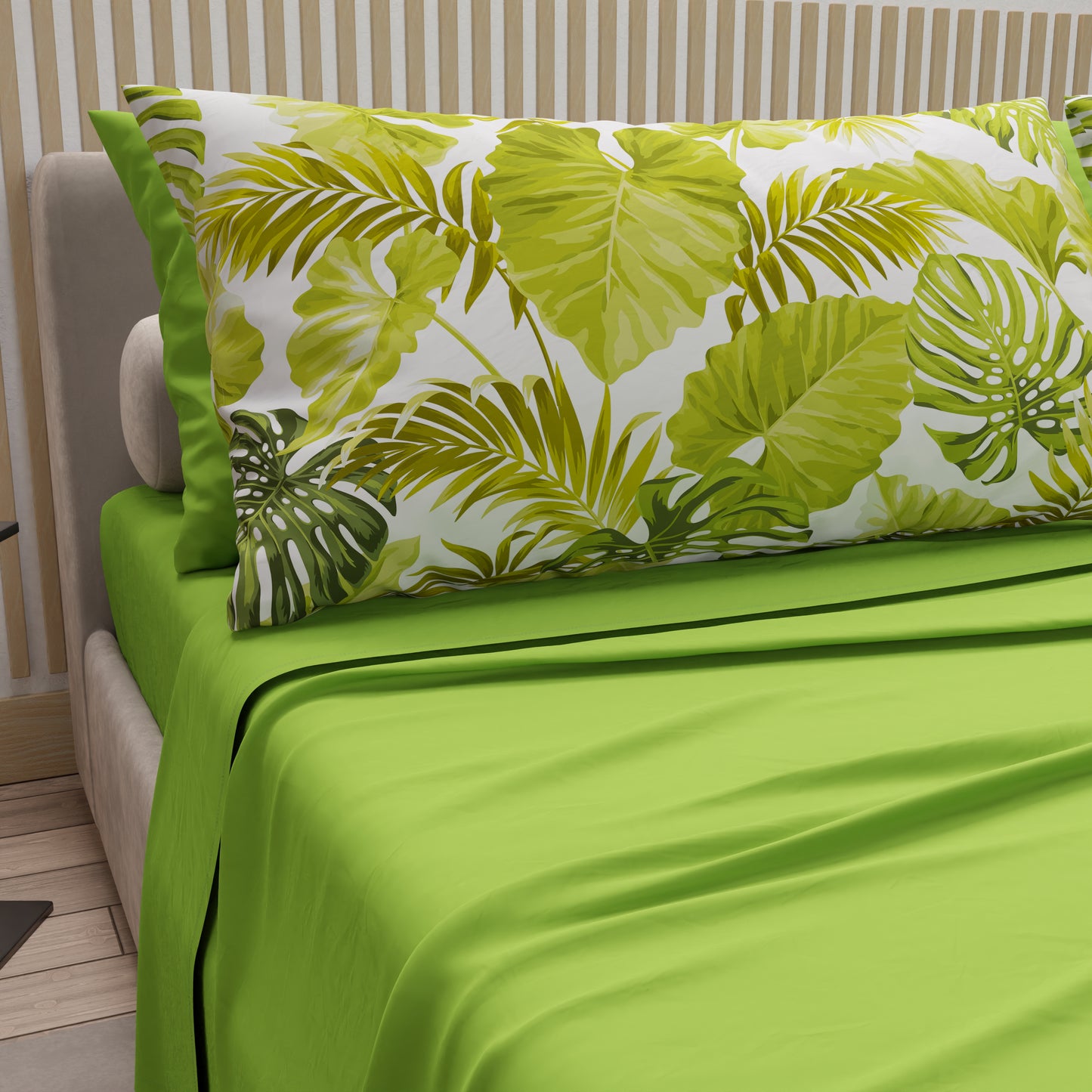 Lenzuola in Cotone, Completo Letto con Federe in Stampa Digitale Tropical 105