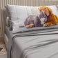 Lenzuola Animali in Cotone, Completo Letto con Federe in Stampa Digitale Friends 01