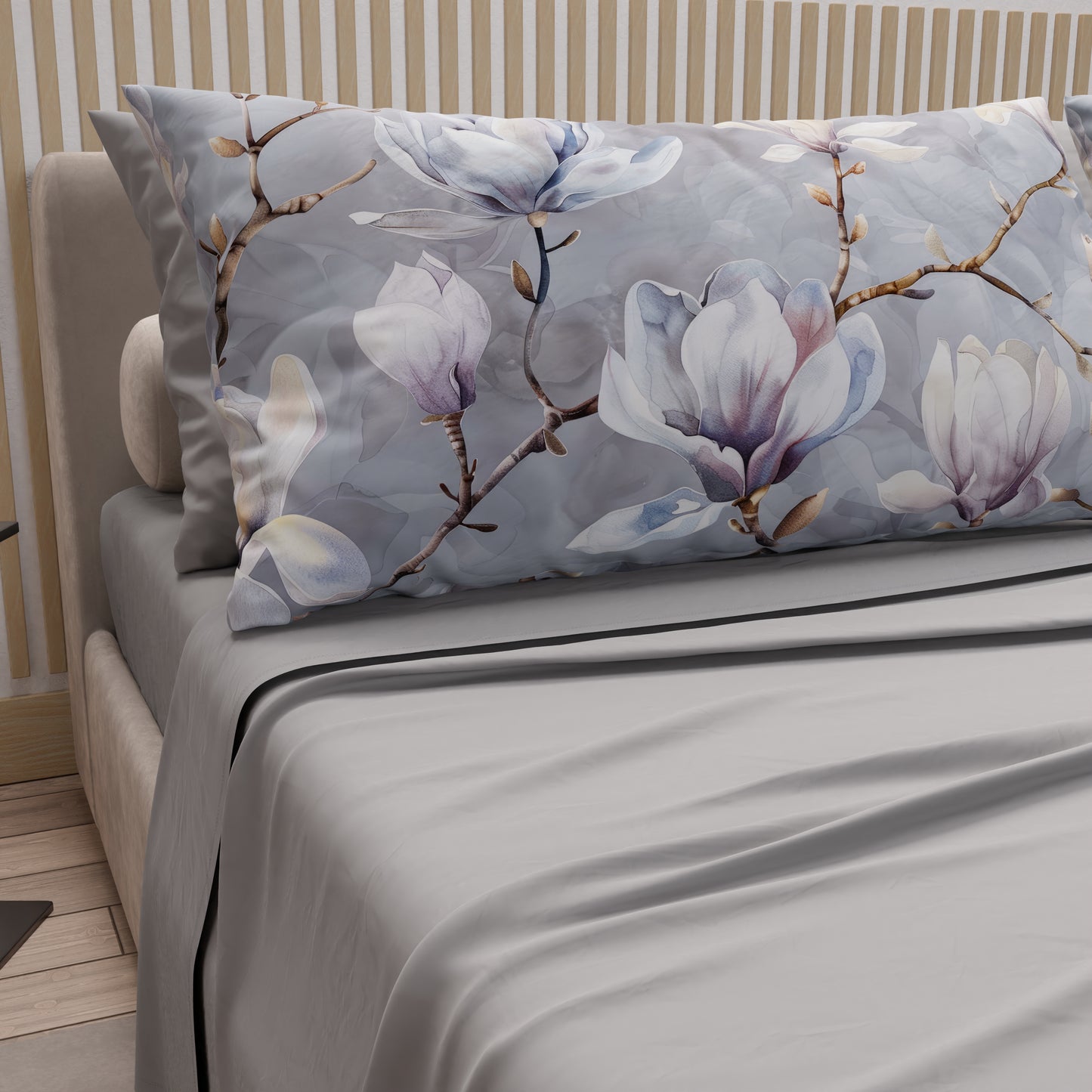 Lenzuola in Cotone, Completo Letto con Federe in Stampa Digitale Floreale 116