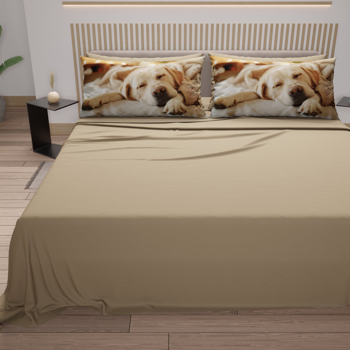 Lenzuola Animali in Cotone, Completo Letto con Federe in Stampa Digitale Dog 17