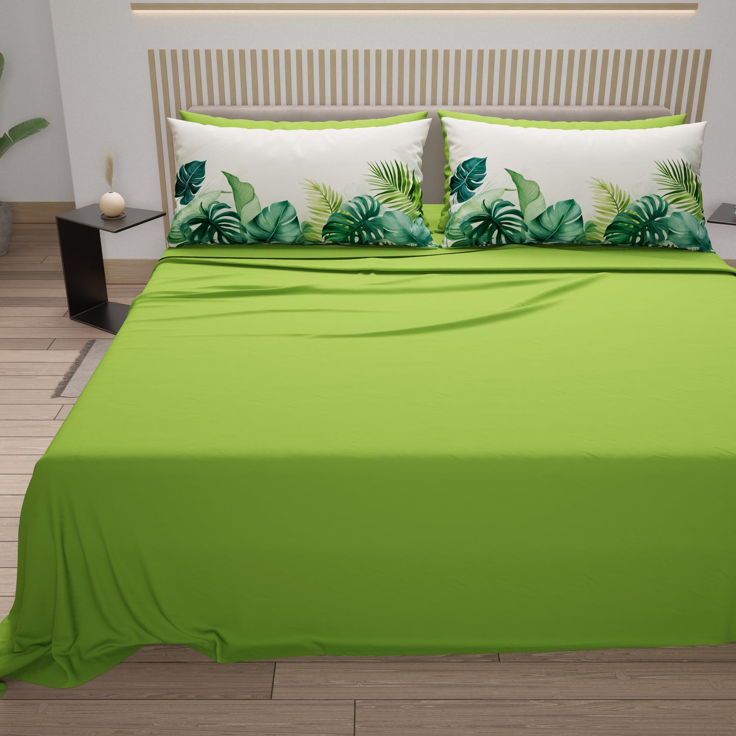 Lenzuola in Cotone, Completo Letto con Federe in Stampa Digitale Tropical 111