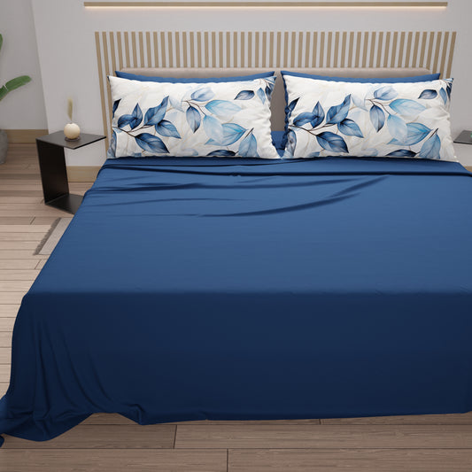 Draps en coton, parure de lit avec taies d'oreiller à impression numérique florale 109