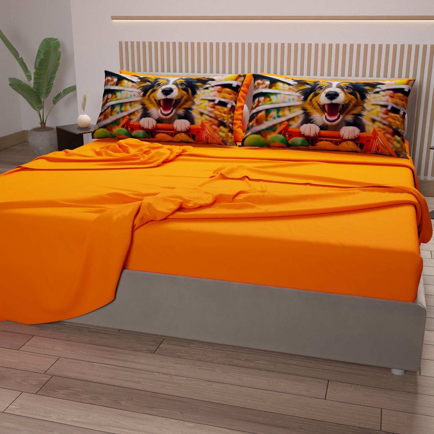 Lenzuola Animali  in Cotone, Completo Letto con Federe in Stampa Digitale Dog 07