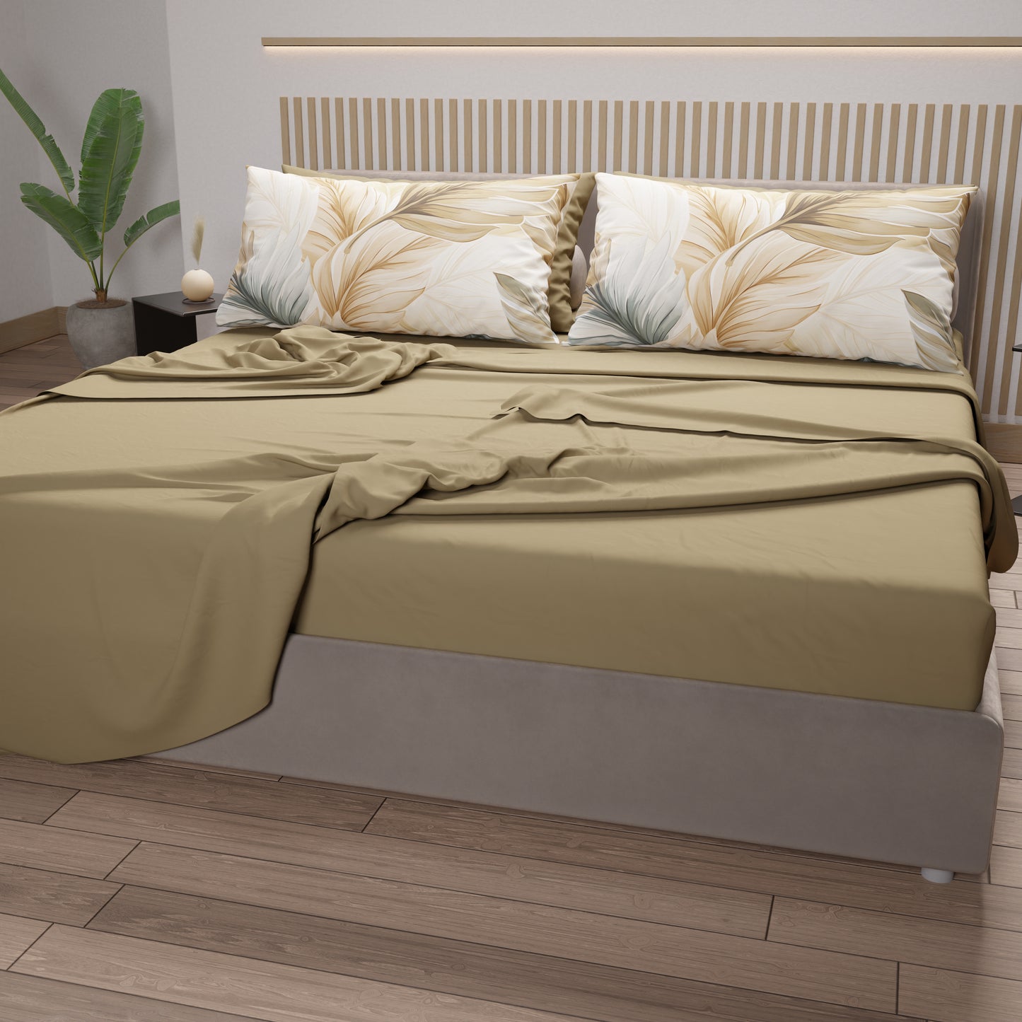 Lenzuola in Cotone, Completo Letto con Federe in Stampa Digitale Tropical 104