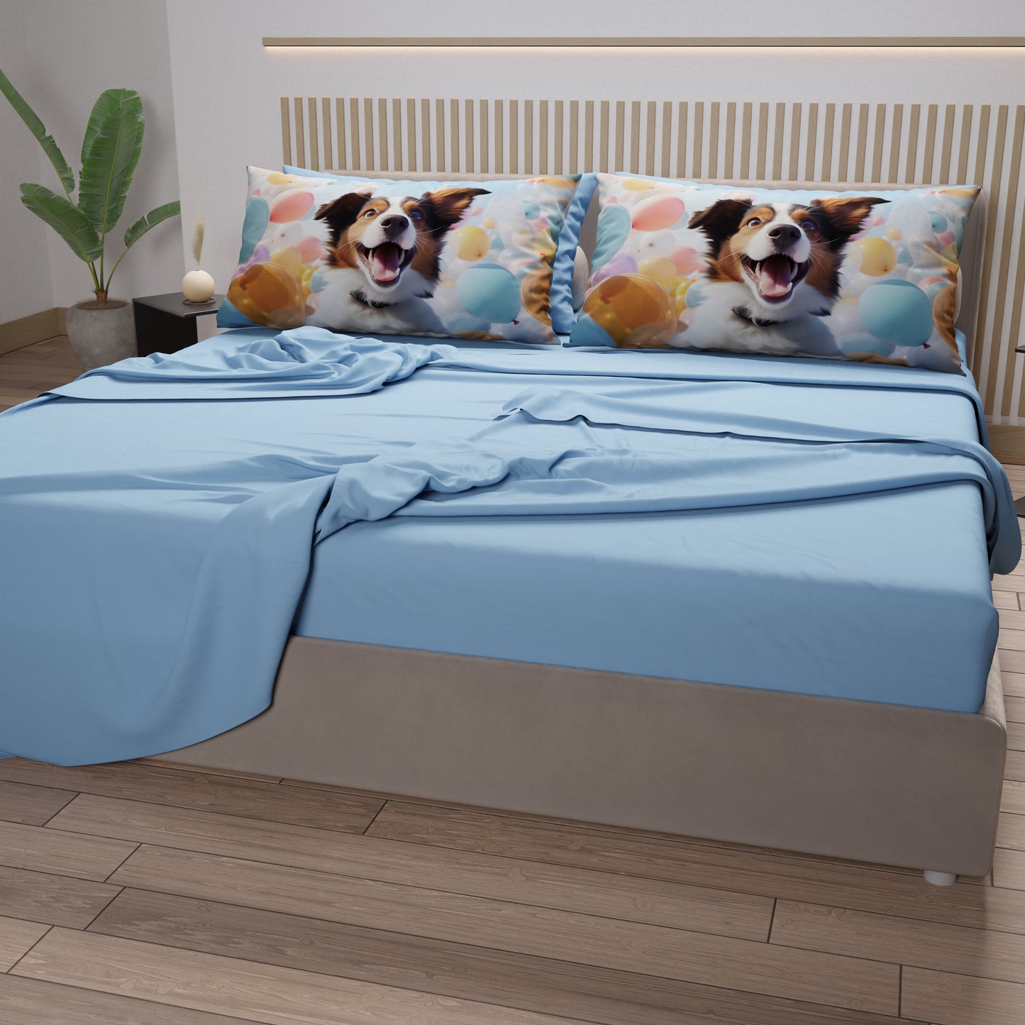 Lenzuola Animali in Cotone, Completo Letto con Federe in Stampa Digitale  Dog 14