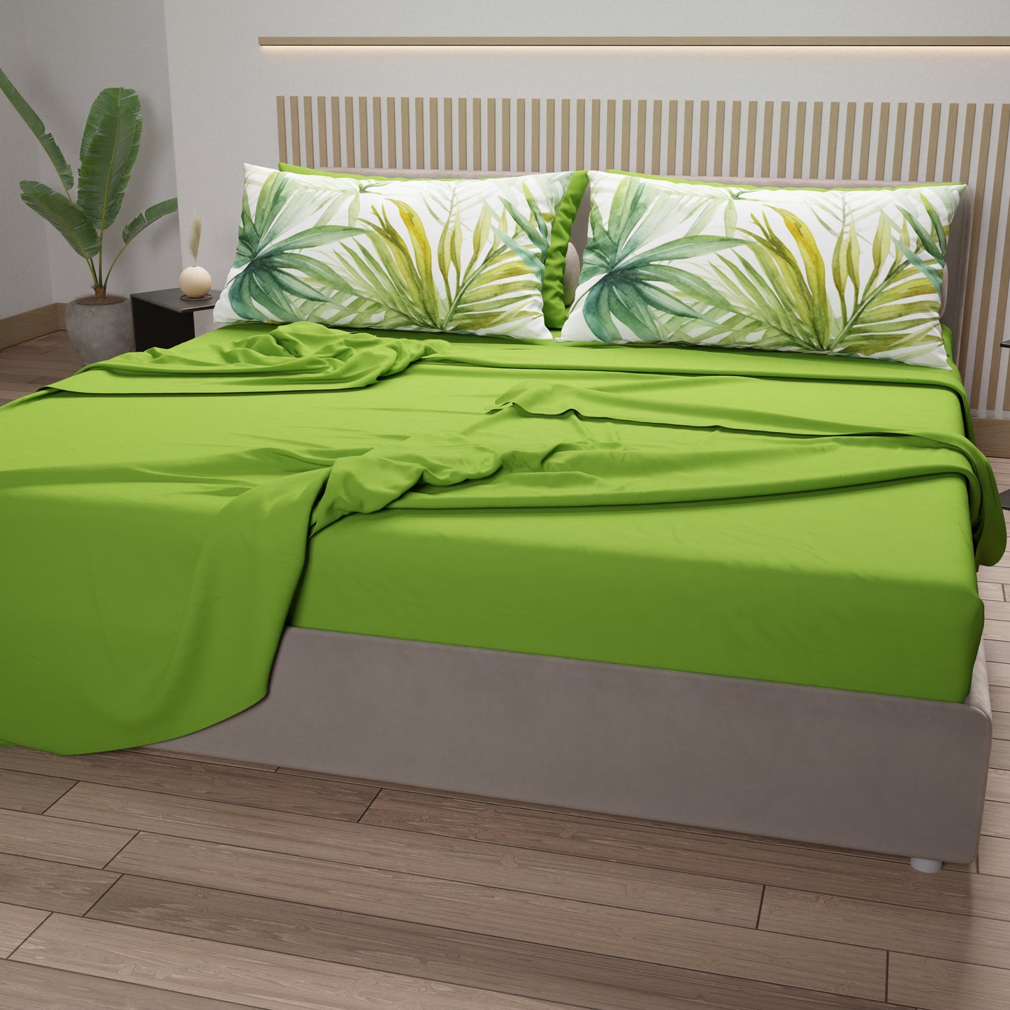 Lenzuola in Cotone, Completo Letto con Federe in Stampa Digitale Tropical 106