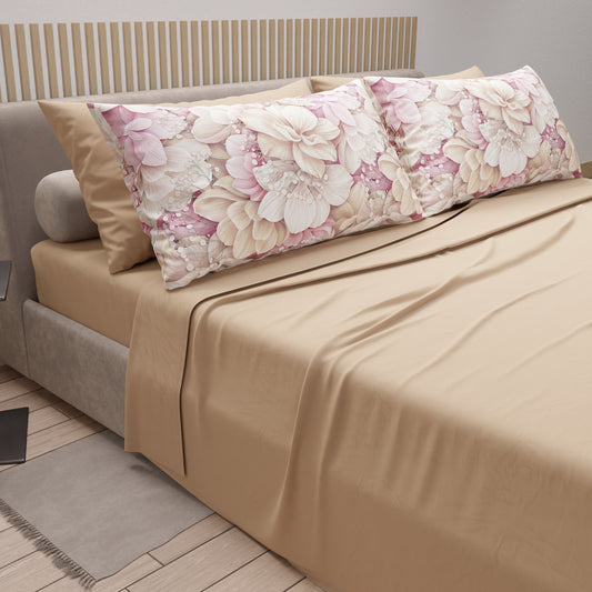 Lenzuola in Cotone, Completo Letto con Federe in Stampa Digitale Floreale 104