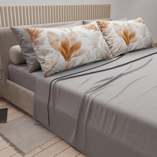 Lenzuola in Cotone, Completo Letto con Federe in Stampa Digitale Floreale 117