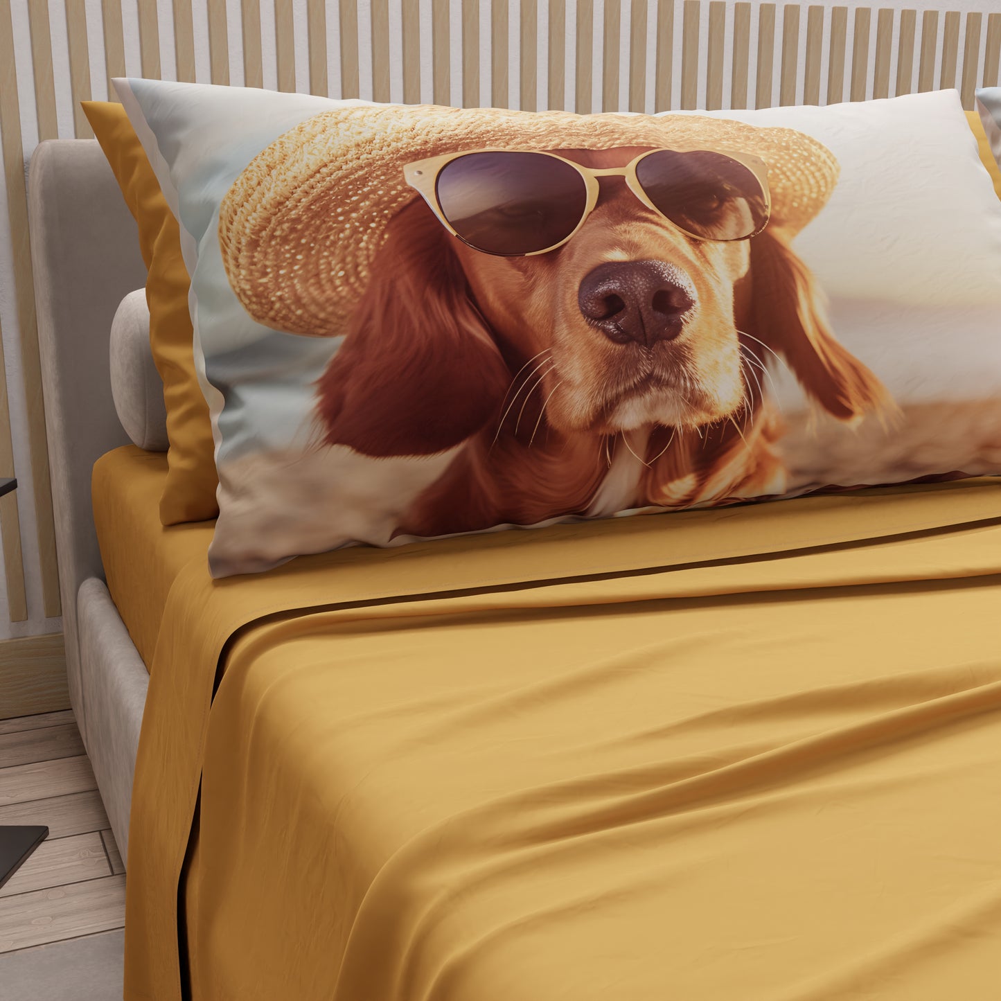 Lenzuola Animali in Cotone, Completo Letto con Federe in Stampa Digitale Dog 05