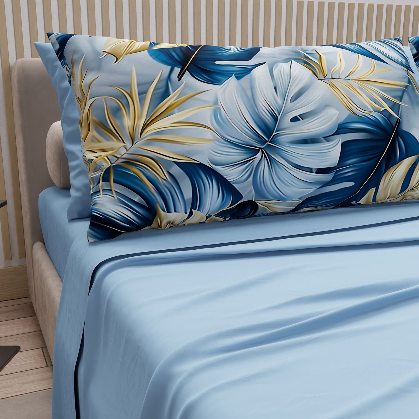 Lenzuola in Cotone, Completo Letto con Federe in Stampa Digitale Tropical 110