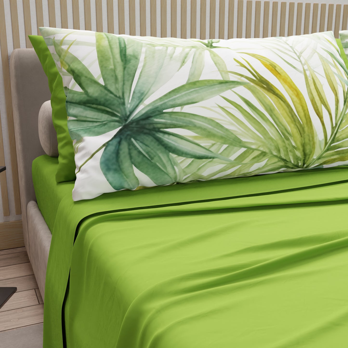 Lenzuola in Cotone, Completo Letto con Federe in Stampa Digitale Tropical 106