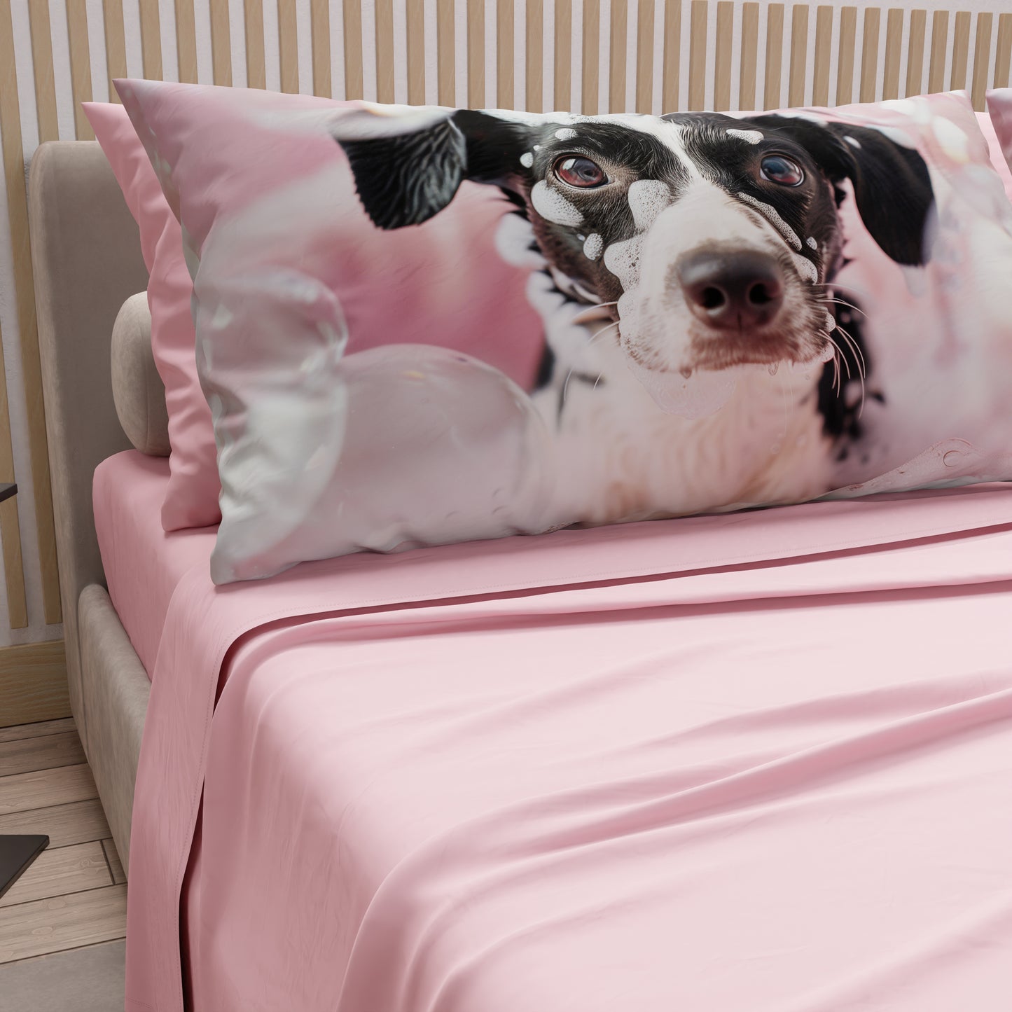 Lenzuola Animali in Cotone, Completo Letto con Federe in Stampa Digitale Dog 09