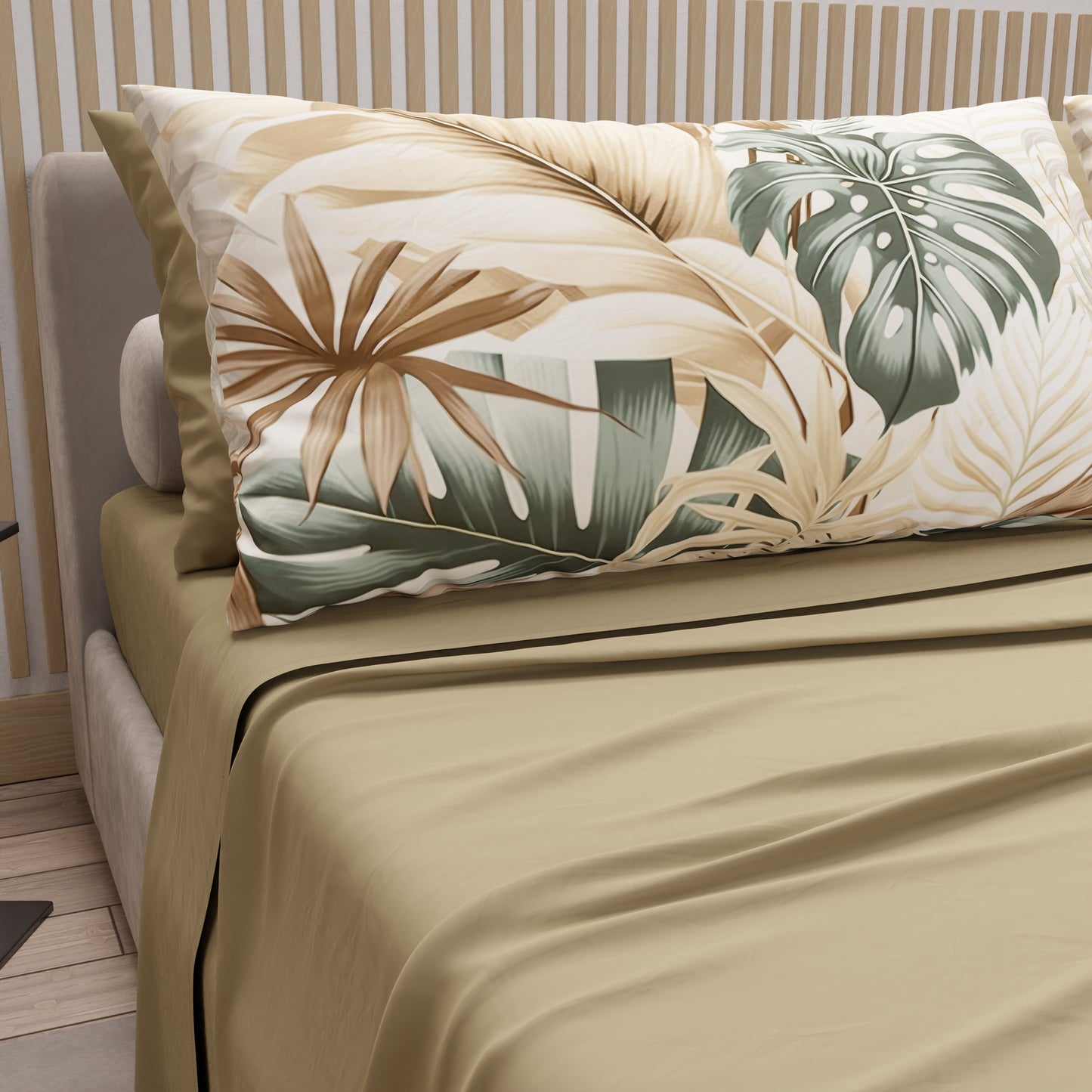 Lenzuola in Cotone, Completo Letto con Federe in Stampa Digitale Tropical 101