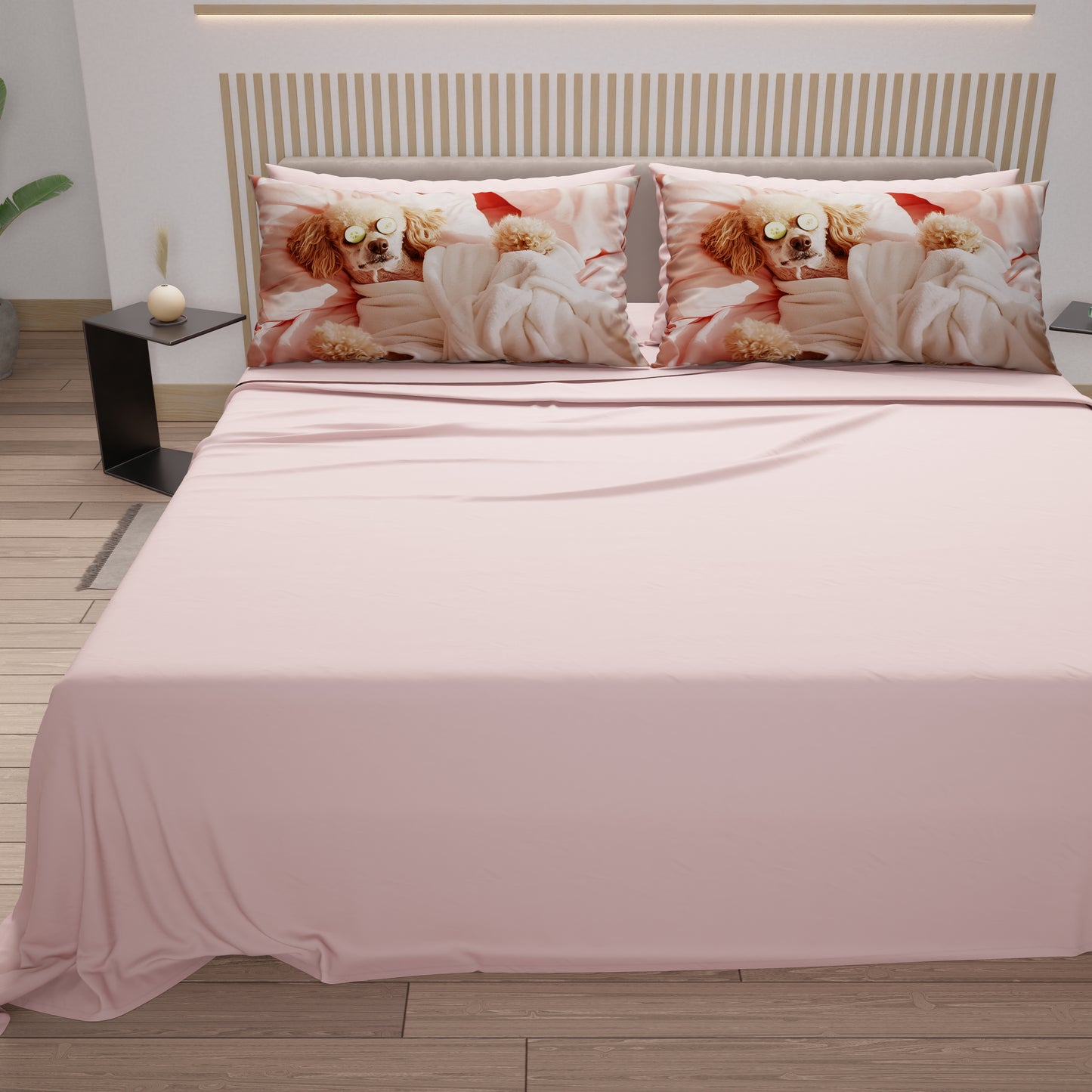 Lenzuola Animali in Cotone, Completo Letto con Federe in Stampa Digitale Dog 13