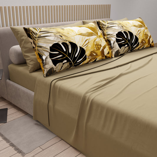 Lenzuola in Cotone, Completo Letto con Federe in Stampa Digitale Tropical 102