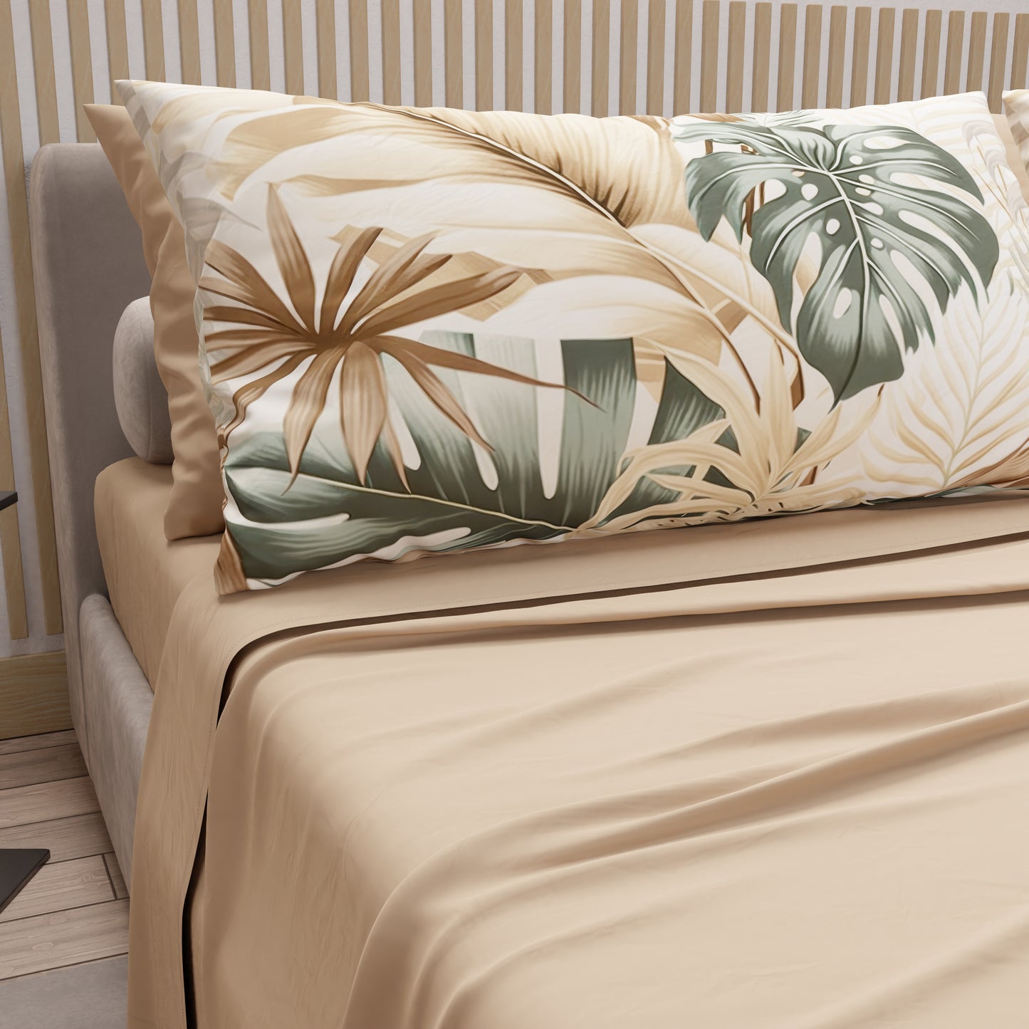 Lenzuola in Cotone, Completo Letto con Federe in Stampa Digitale Tropical 101