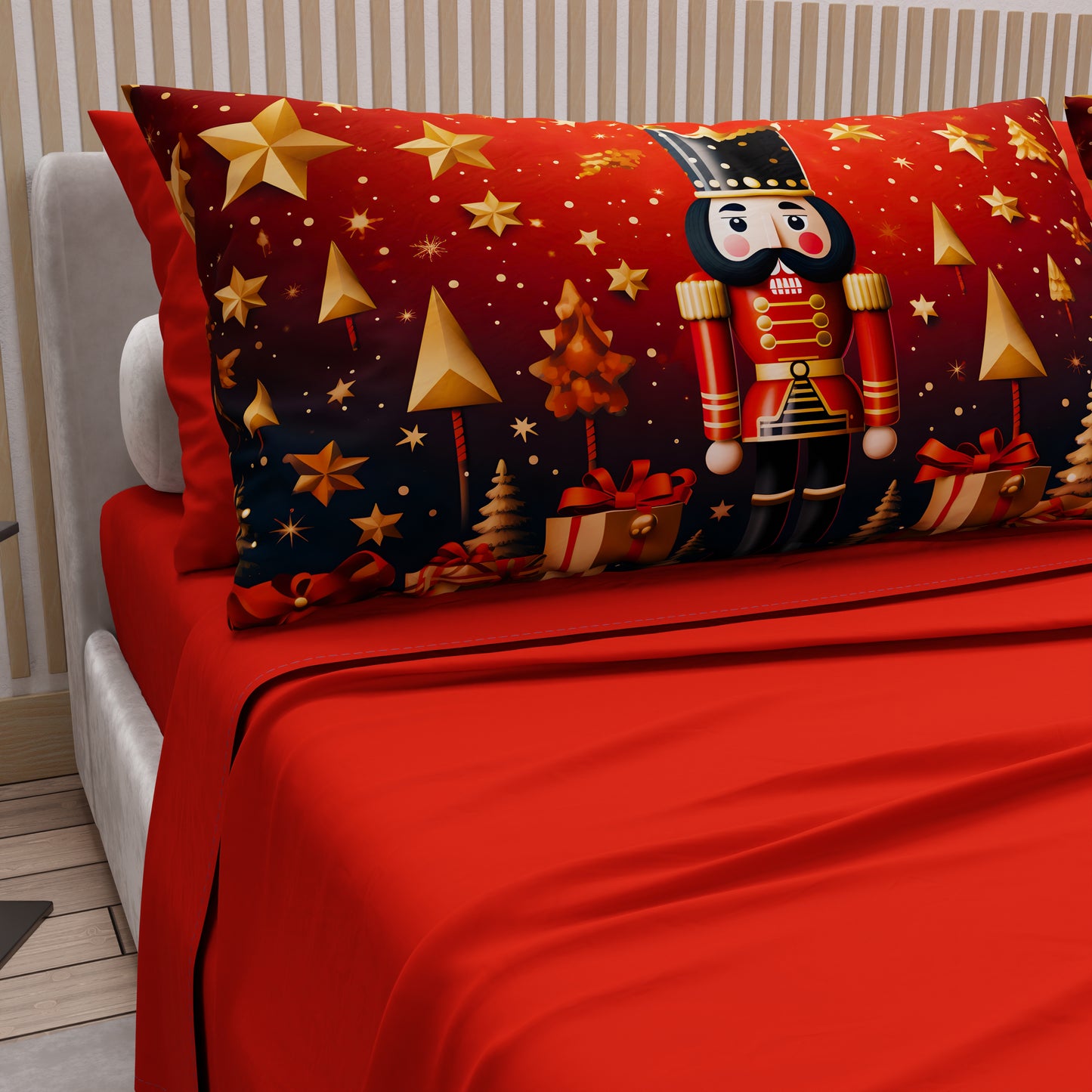 Lenzuola Natalizie in Cotone, Completo Letto con Federe in Stampa Digitale 25 Xmas 1