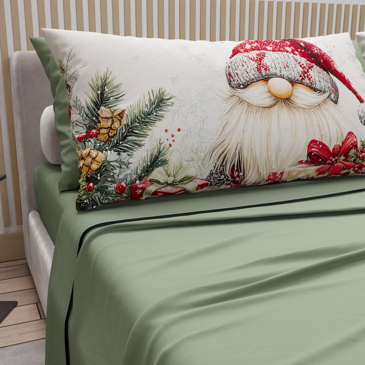 Lenzuola Natalizie in Cotone, Completo Letto con Federe in Stampa Digitale 25 Xmas 13
