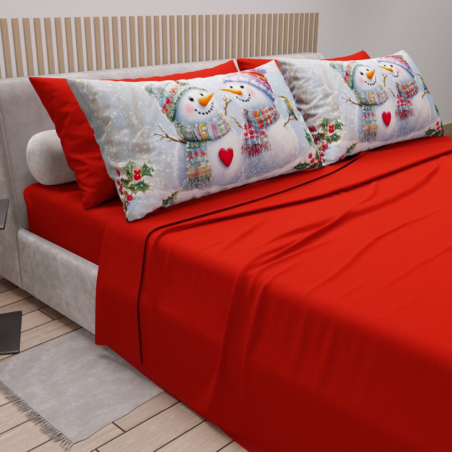 Lenzuola Natalizie in Cotone, Completo Letto con Federe in Stampa Digitale 25 Xmas 7