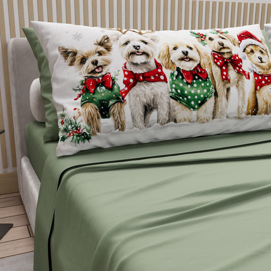 Lenzuola Natalizie in Cotone, Completo Letto con Federe in Stampa Digitale 25 Xmas 9