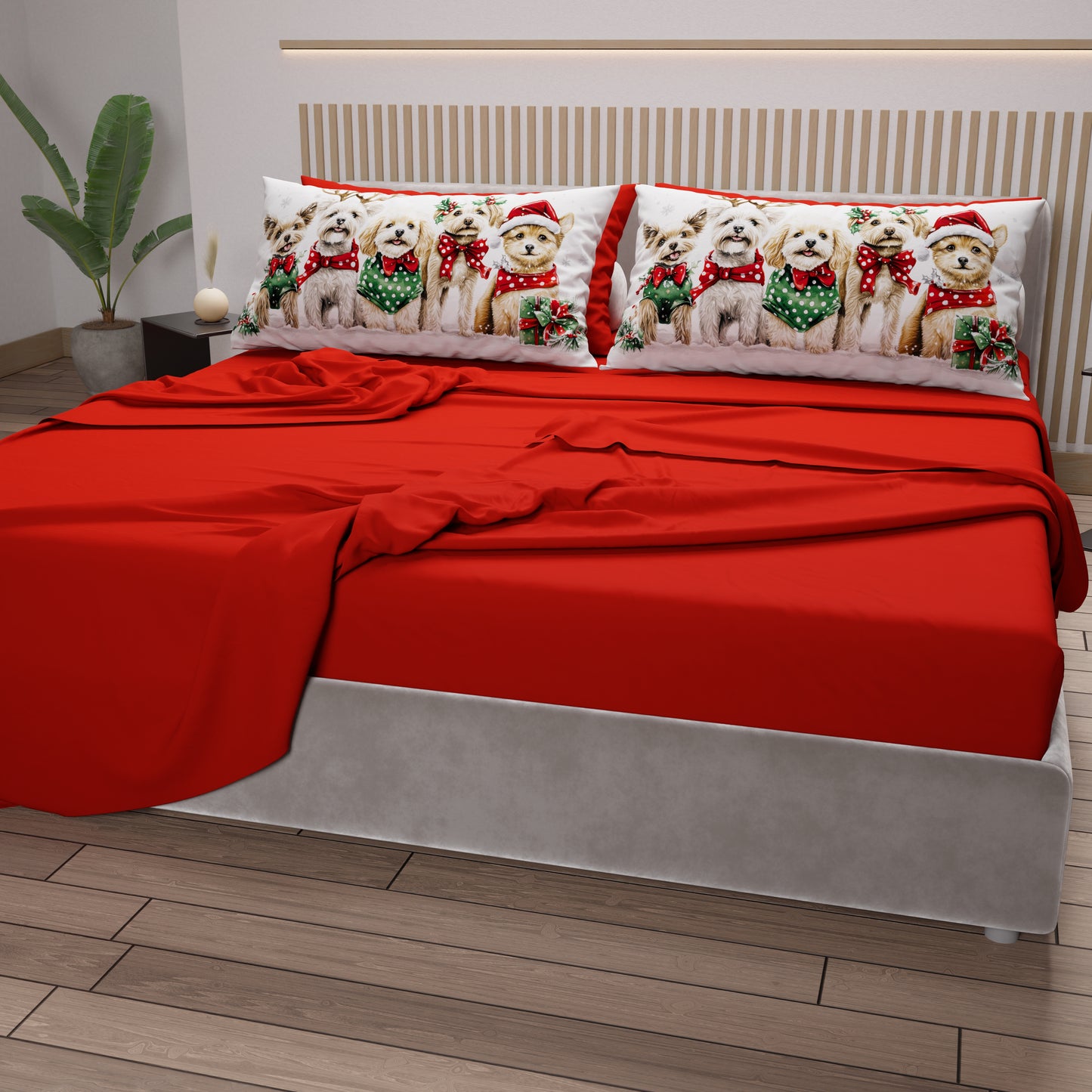 Lenzuola Natalizie in Cotone, Completo Letto con Federe in Stampa Digitale 25 Xmas 9