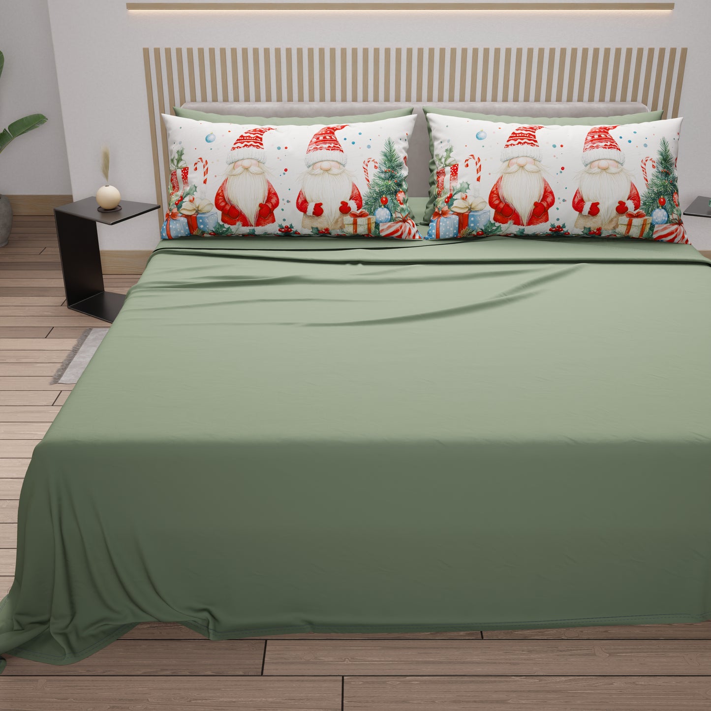 Lenzuola Natalizie in Cotone, Completo Letto con Federe in Stampa Digitale 25 Xmas 6