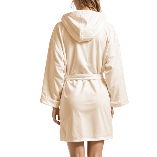 Cream Microfibre Bathrobe for Men and Women