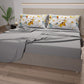 Lenzuola in Cotone, Completo Letto con Federe in Stampa Digitale Flower Ceramic 01 Grigio