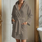 Microfibre bathrobe for men and women in dove grey