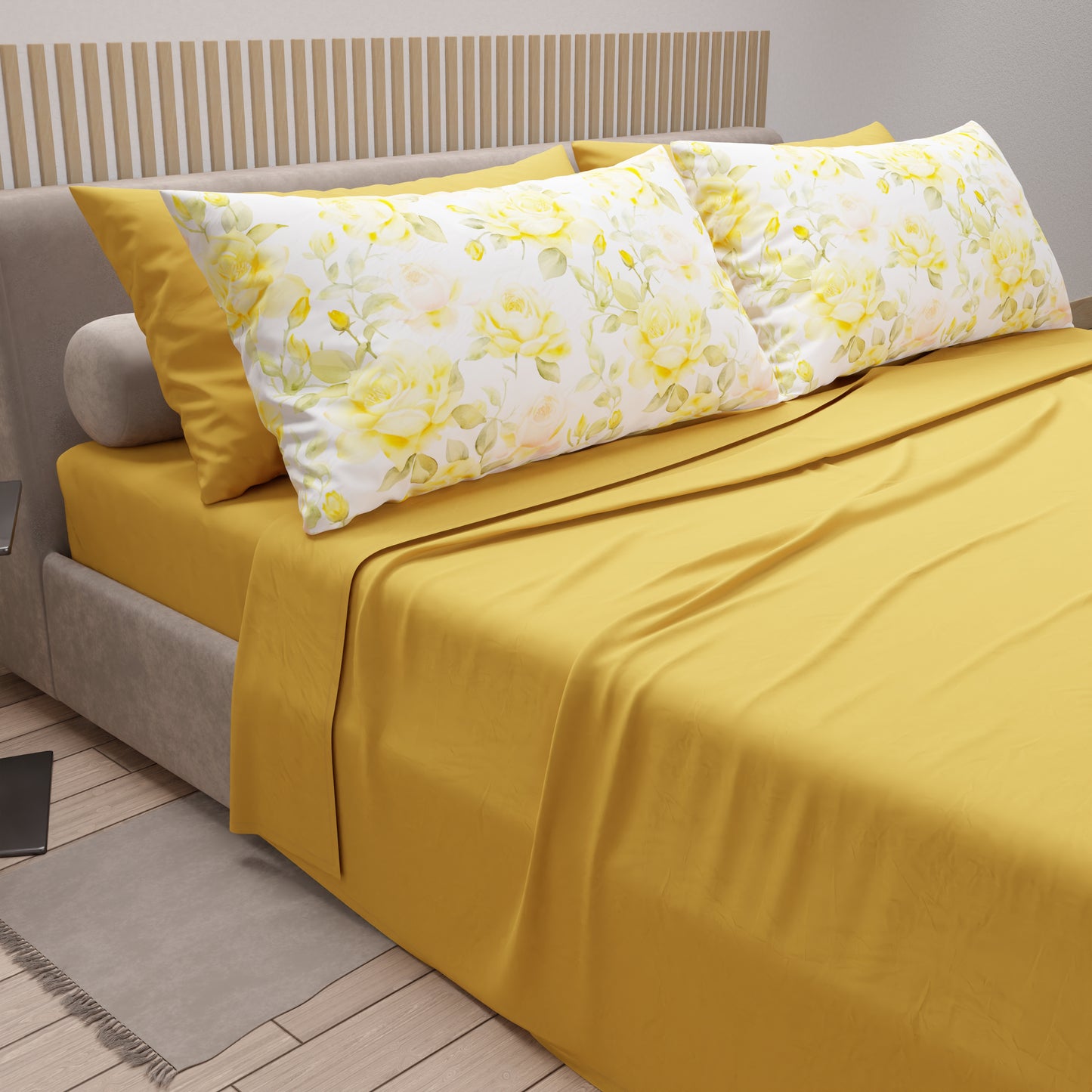 Lenzuola in Cotone, Completo Letto con Federe in Stampa Digitale Valentia