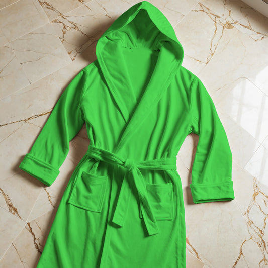 Green Microfibre Bathrobe for Men and Women