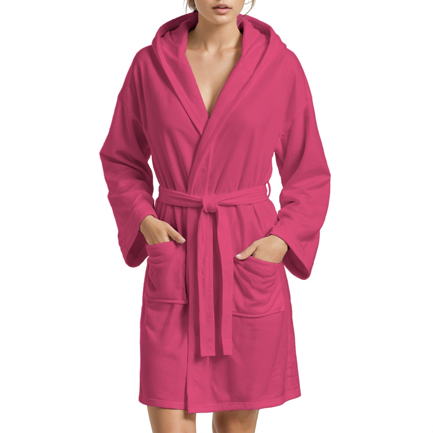 Fuchsia Microfibre Bathrobe for Men and Women
