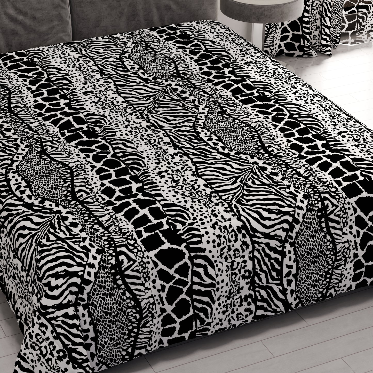 Spring/Autumn Quilted Bedspread in Animal Zebra Digital Print