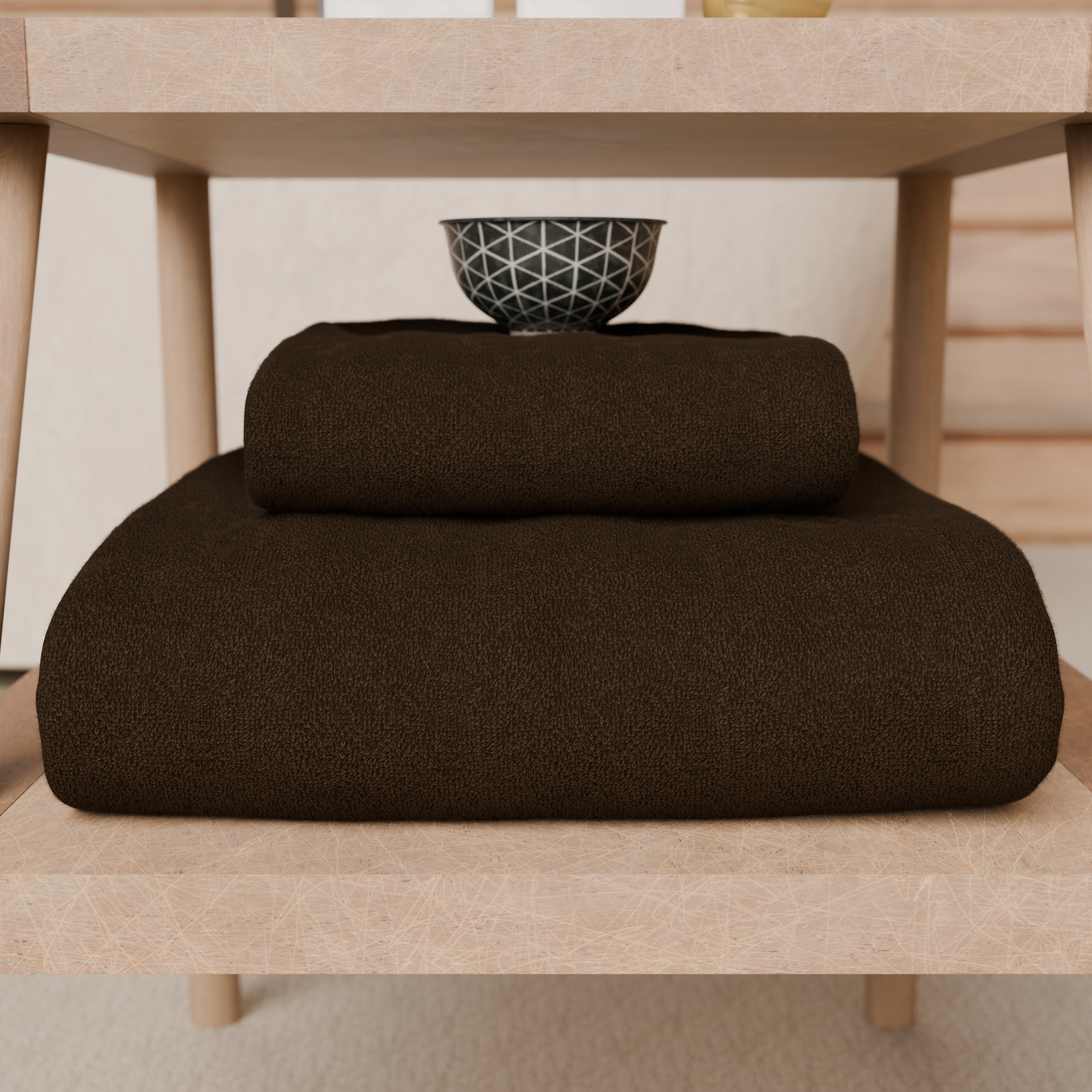 Douceur D'Intérieur Asciugamano Ospite Elegance 30x50 Cm - 100% Cotone Pettinato, 600 Gsm, Colore Nocciola
