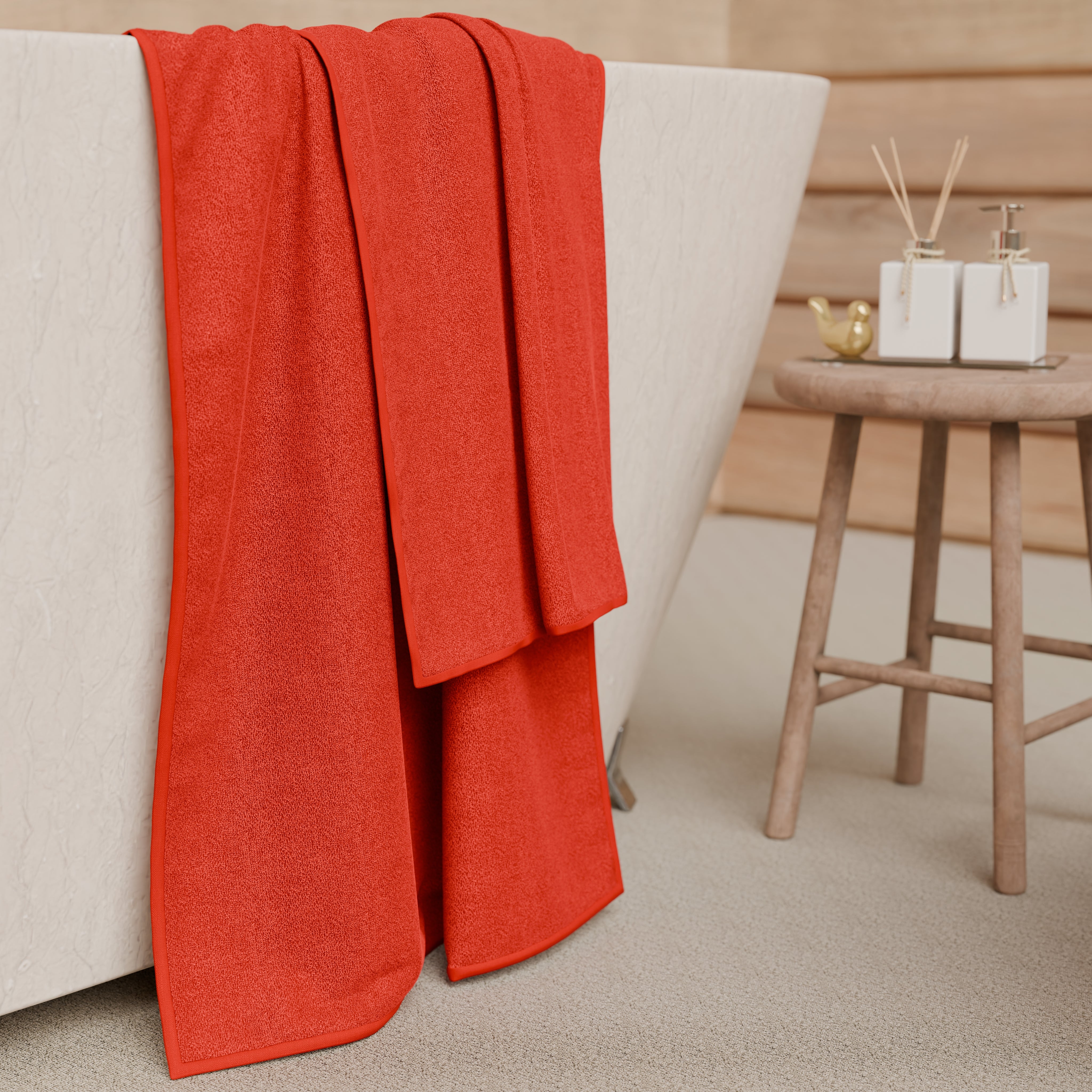 Asciugamani Alta Assorbenza Set Di 6 Asciugamani Per Ospiti - 100% Cotone, 30x50 Cm, Colore Rosso, Morbidi E Assorbenti Set Asciugamani 30x50cm