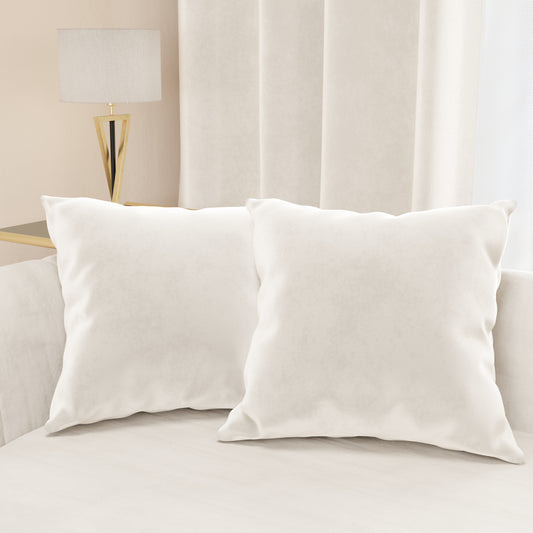 Cushions, Sofa Cushion Covers, Furnishing Cushions in Milky White Velvet 2pcs
