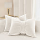Cuscino Arredo Fiocco in Velluto 40x50 cm, Cuscino divano Bianco
