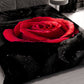 Couvre-lit printemps-automne en impression numérique de roses noires