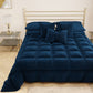 Quilt, Double Sided Winter Quilt in Soft and Warm Velvet and Dark Blue Microfibre