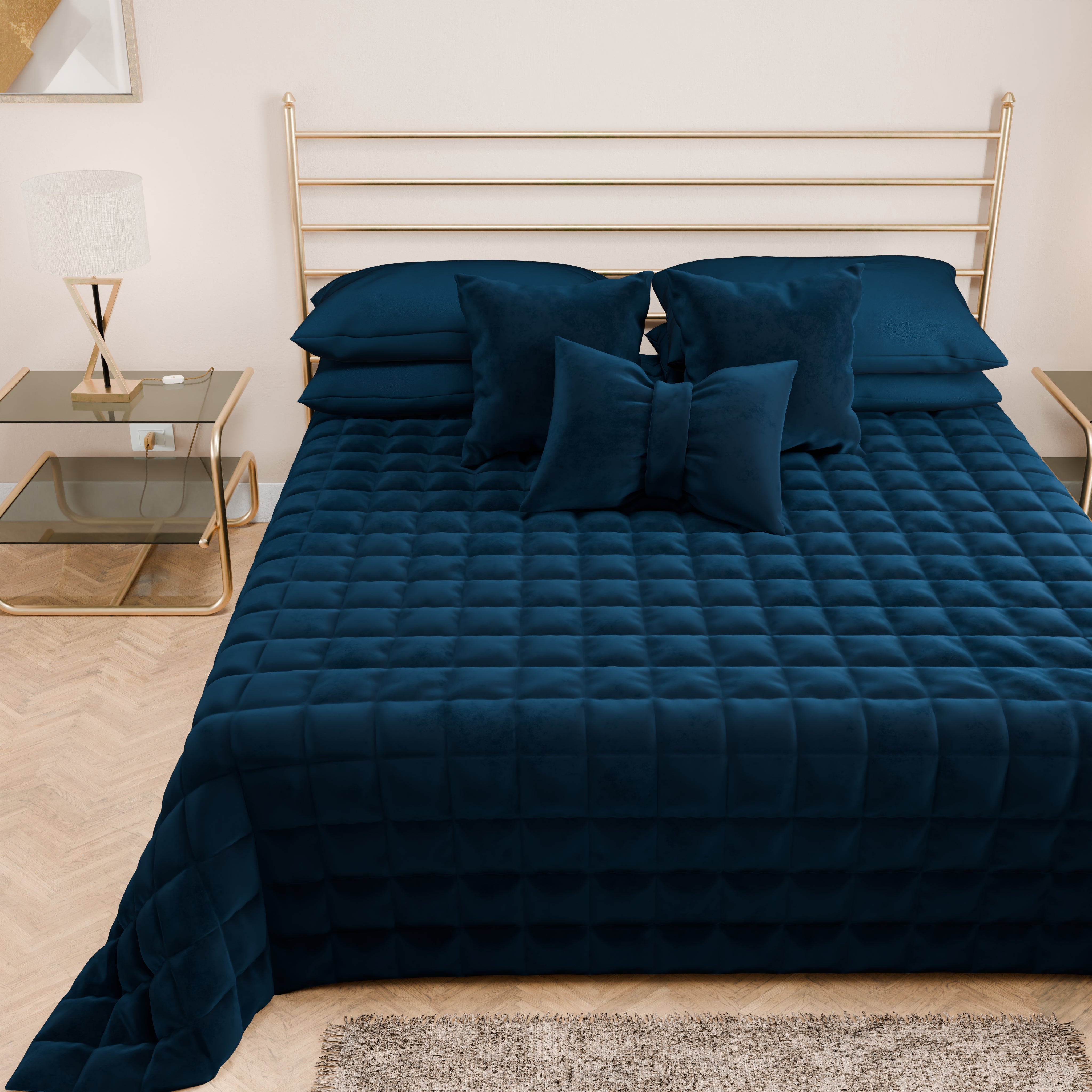 Chickwin Copriletto Matrimoniale 180x200cm Con Orso Blu - Morbida Microfibra Double Face, Leggero