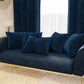 Cuscino Arredo Fiocco in Velluto 40x50 cm, Cuscino divano Blu