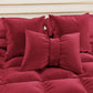 Cuscino Arredo Fiocco in Velluto 40x50 cm, Cuscino divano Bordeaux