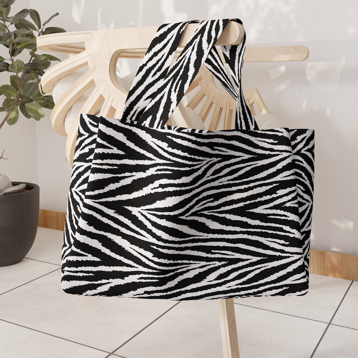 Women's Sea Bag, Beach Bag, Microfiber Sea Bag, Zebra