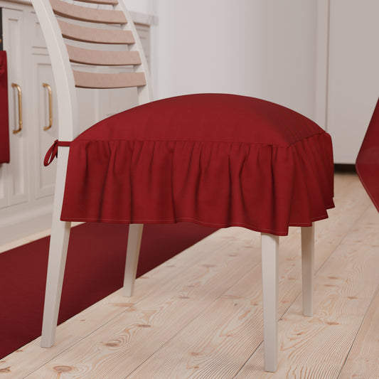 Coussins unis pour chaises avec volant bordeaux