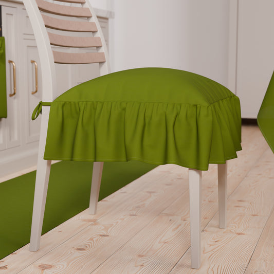 Coussins unis pour chaises avec volant vert clair